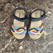 Lands' End Girls Size 10 Colorful Sandals with Hook And Loop Strap