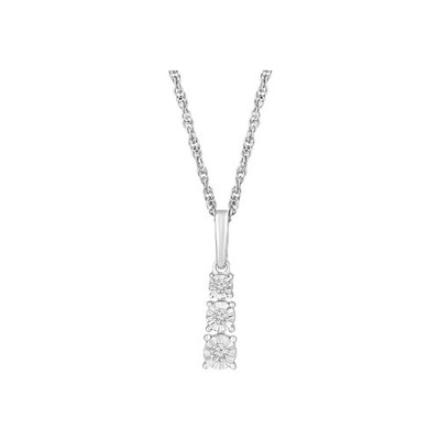 14K Weißgold Lab Grown Diamant Mode Anhänger Halskette 18'' Silber Seil Kette