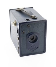 Appareil photo ancien Agfa Preis-Box 6x9 bleu – modèle rare de 1932