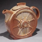 Vintage Frankoma  Desert Gold Wagon Wheel Pitcher Teapot with Lid  #94T
