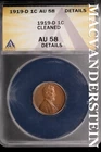 1919-D Lincoln Wheat Cent-ANACS AU 58 Details Cleaned No Reserve #SLL562