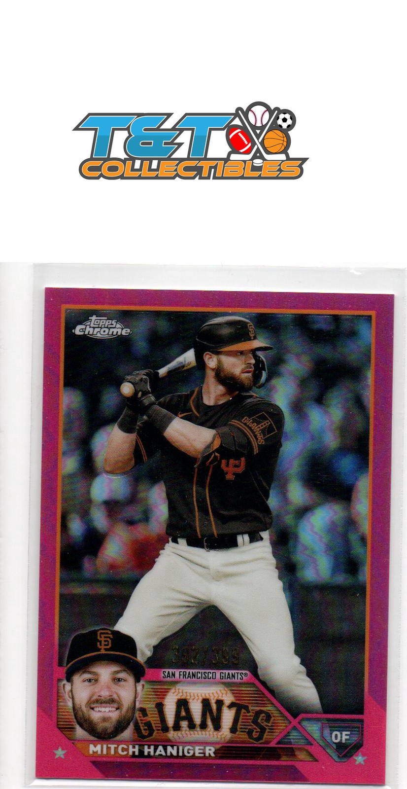 Mitch Haniger 2023 Topps Chrome Magenta Refractors #122 SF Giants /399 20a