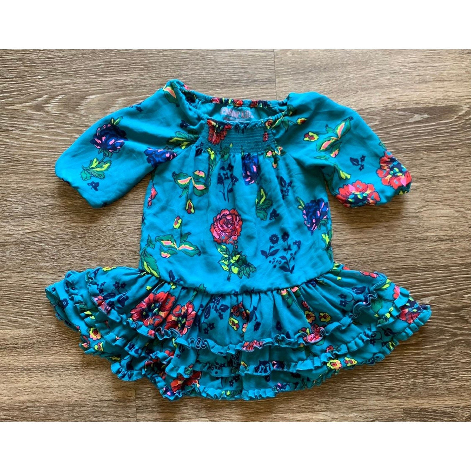 Osh Kosh B'Gosh Turquoise Floral OshKosh Dress 2T