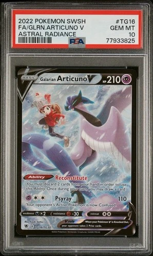 Pokemon Galarian Articuno V Astral Radiance Full Art #TG16 PSA 10 Gem Mint