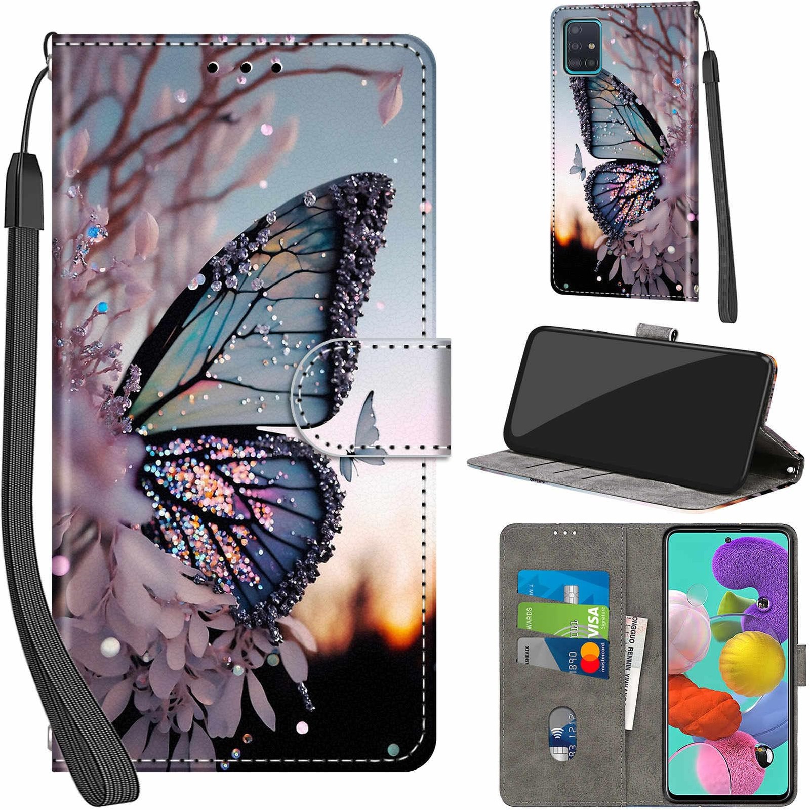 Étui Samsung M40S et Galaxy A51 en Cuir PU Protecteur pour Vos Déplacements Quotidiens