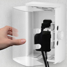 Clear Outlet Cover Box Patented Double Lock for Much Better Toddler Proofing,