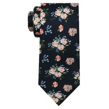 Flower Mens Ties, Elegant Floral Ties for Men Self-tied Men's Pink Black Flower