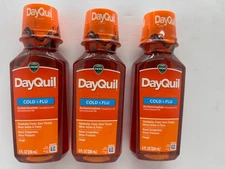 Vicks DayQuil Cold & Flu Relief Liquid 3 x 8z, EXP. 2/2026, FREE SHIPPING!!