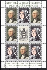 Sao Tome e Principe 774-775 postfrisch als ZD-Bogen, Washington #OM221