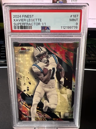 2024 Topps Finest - Xavier Legette #187 (RC) 1/1 Superfractor PSA 9