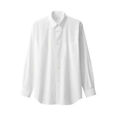 NEW MUJI Men's Cotton Non-Iron Button Down Tailor Fit Dress Shirt M White Uniqlo