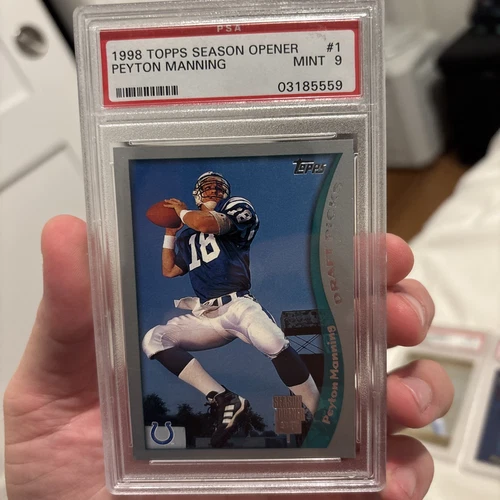 1998 Topps Chrome Peyton Manning ROOKIE RC #1 PSA 9