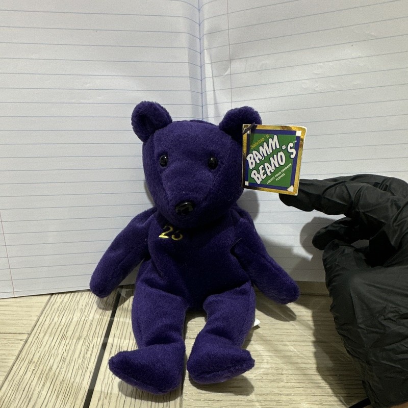 Salvino Bamm Beanos Mark McGwire #25 Purple Bear Plush Vintage 1998