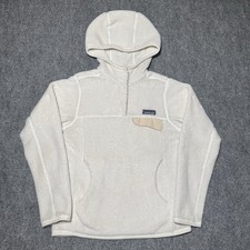 Patagonia Re-Tool Snap-T Hoody Fleece Cream Women XS Pullover 1/4 Snap Polartec