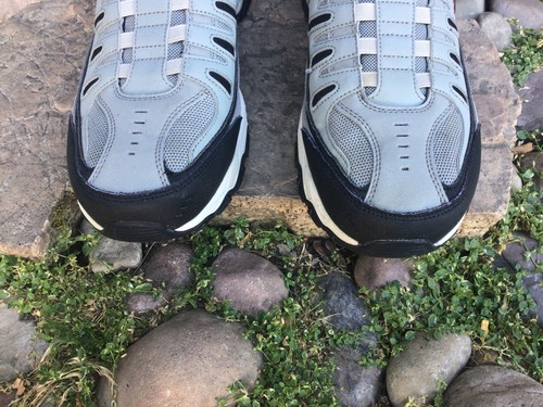 Skechers Worn Once SLIP-INS Sneakers Gry/Blk Air Cooled Memory Foam Men’s sz 13W - Picture 2 of 13