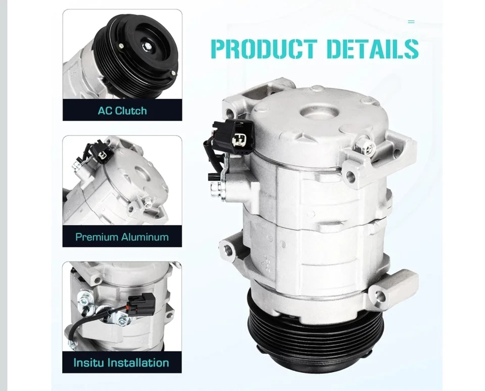 AC Compressor & A/C Clutch For 07-12 GMC Arcadia/Buick Enclave CO Chevy Traverse - Image 2 of 4