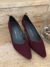 Peter Kaiser Pumps Damenschuhe Abs. 7 cm Gr. 40 UK 6,5 Wildleder Weinrot TOP