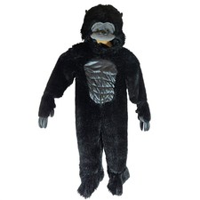 Hallows Eve Black Plush Gorilla Full-Body Costume 2T w Hood Halloween Dress Up