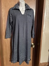 Ralph Lauren Striped Navy and White Dress Casual Medium