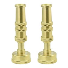 PLG Heavy Duty Brass Adjustable Twist Hose Sprayer Nozzle, 2 Pack Set A
