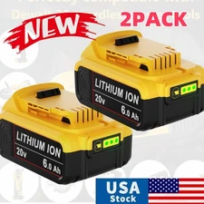 2PCS For DeWalt 20V 20 Volt Max XR 6.0AH Lithium Ion Battery DCB206-2 DCB200-2