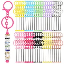 Kifmurase 50 Pcs Beadable Keychains Bulk Kit, Cute DIY 50, Multicolor