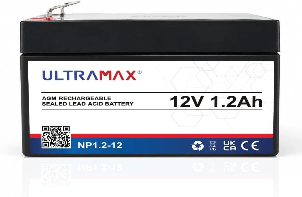 Ultramax NP1.2-12 12V 1.2Ah AGM Rechargeable Battery