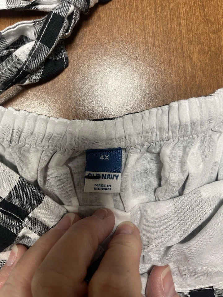 Старый темно-клетчатый майка с ремнями, которые галстук размер 4 x женщин плюс размер  - Изображение 2 из 4