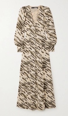 Leichtes Damen Maxikleid aus Jacquard mit Animalprint von ROTATE, Größe 38 - 10, Neu mit Etikett