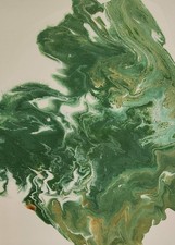 Green and Gold Abstract Colorful Modern Unique Bold Wall Art Acrylic Canvas