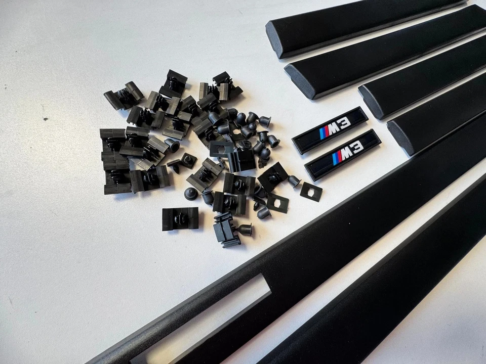 Para BMW 1992-1998 E36 M3 estilo cupé 2 puertas carrocería puerta moldura moldura moldura con clips Foto 4 de 4