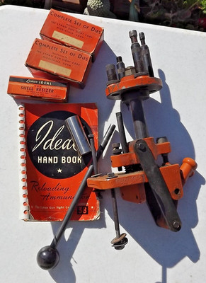 Used Lyman Tru-Line Jr. Turret Reloading Press w/ Dies Book  & Accessories