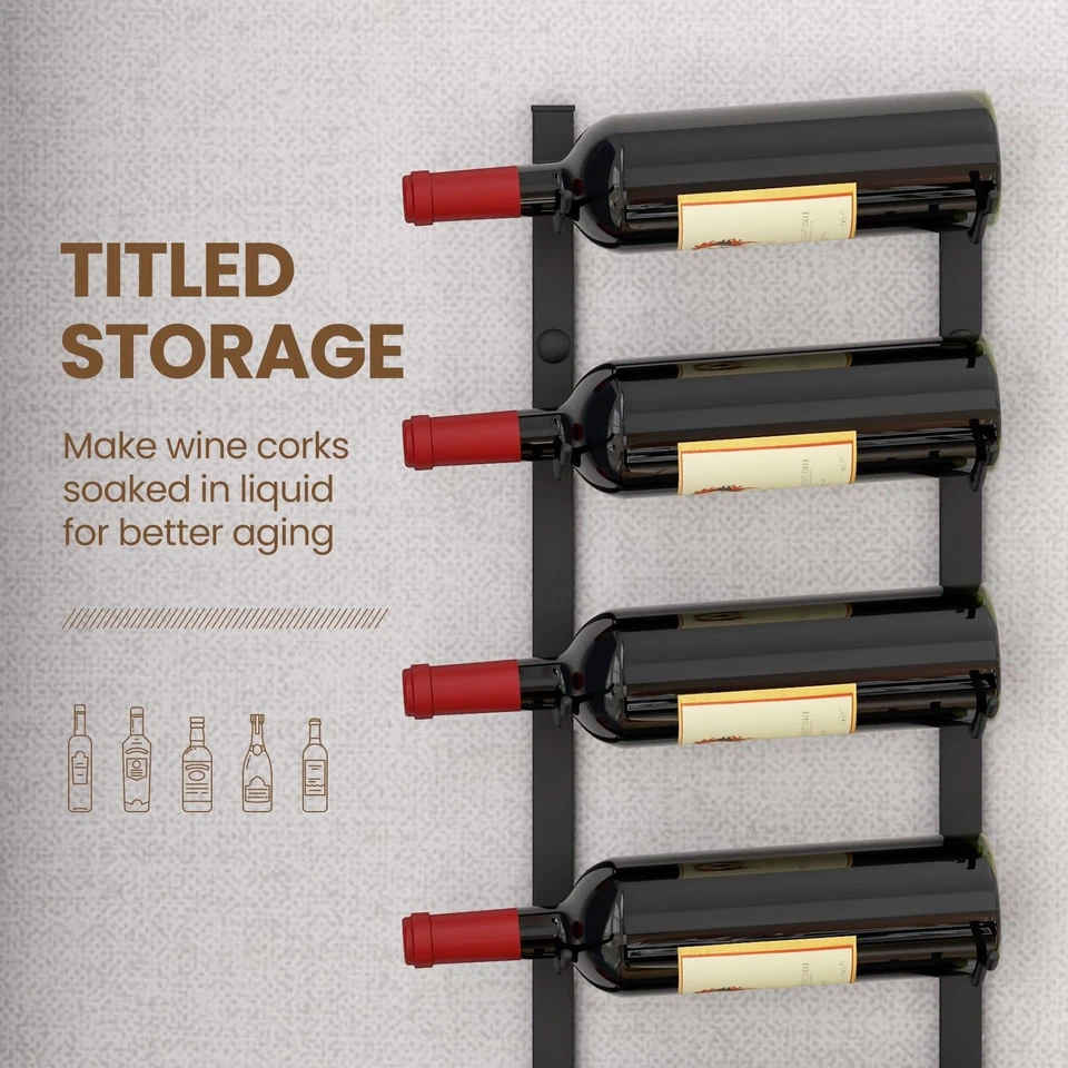 Rack de vinho Giantex montado na parede para 9 garrafas, organizador de racks de metal, pendurado - Imagem 4 de 4