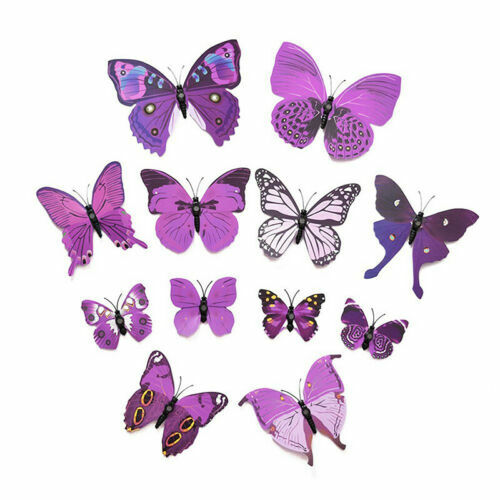 Adult Bumper Stickers Set Of 4 Purple Butterfly Vinyl Decals - Car - Foto 3