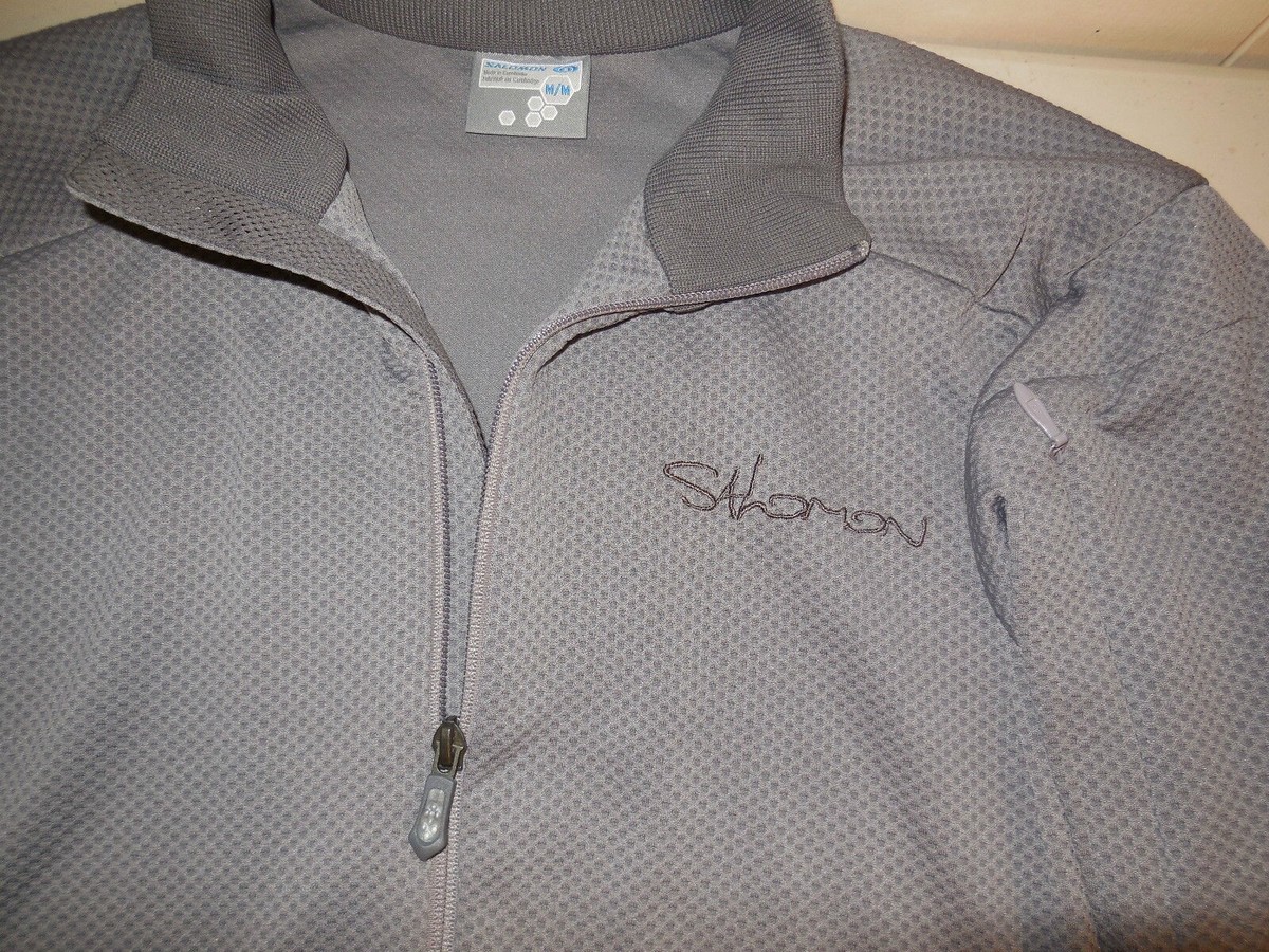Salomon Athletic Jacket Grey Polyester Track Zip Coat Men