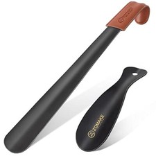 Metal Shoe Horn Long Handle For Seniors,Set of 2,Shoe Horn Long Handle Black