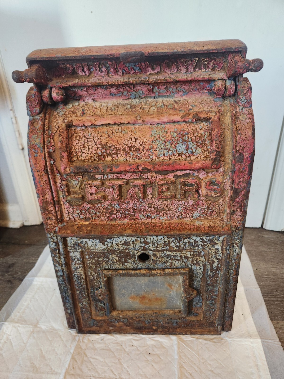 Vintage USPS Collection Box, Cast Metal Mail Box 1930s, Antique Postal