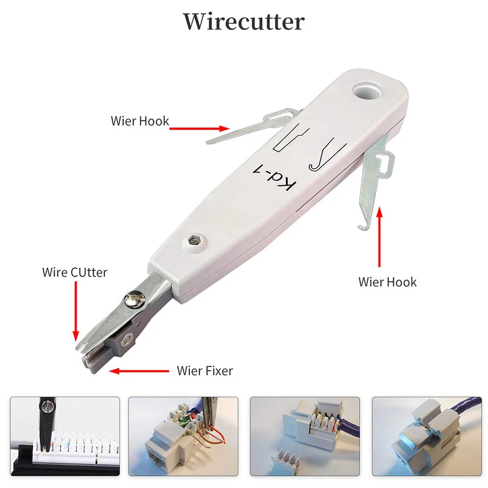 Cat7 Werkzeug Set Crimpzange Netzwerkstecker 10 Stecker RJ45 UTP Netzwerktester - Bild 3 von 4