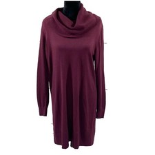 New Loft Sweater Dress Womens Large Burgundy Turtleneck Long Sleeve NWT