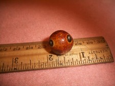 Rare Antique Bennington Brown Glazed Clay Marble 3/4" Perfect 