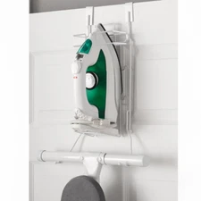 White Over-The-Door Iron & Ironing Board Holder