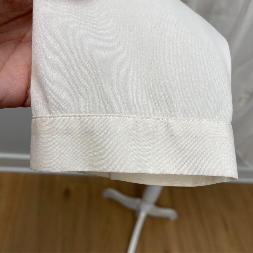 Lafayette 148 Button UP Blouse Top Womens 12 White Old Money Capsule Wardrobe