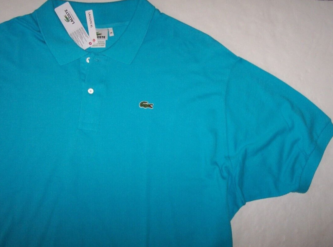 NWT Lacoste HAWAIIAN TURQUOISE BLUE Cotton Mesh Polo Shirt Men's 4XL CROC LOGO thumbnail 3