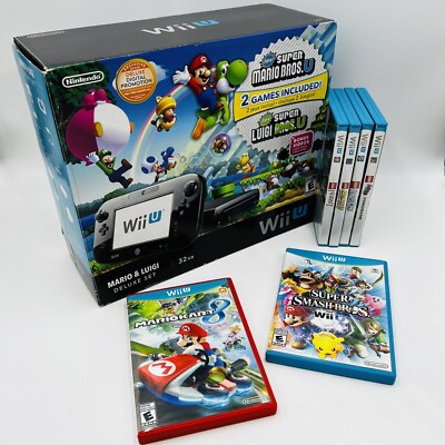Nintendo Wii U Mario Luigi Deluxe Set Bundle Mario Kart Hobbit