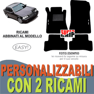 AUTO-Tappetini Tappetini in Gomma Nero per Mercedes Benz Classe C w202 1993-2001