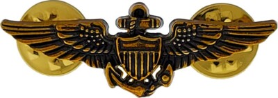 Mini Miniature US USN NAVY Pilot Aviator Aviation Wing BADGE ANTIQUE 1 1/2'' Pin