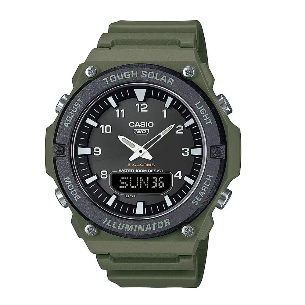 Casio Watch Mens AQ-S820W-3BVEF Tough Solar Green Resin Strap RRP £54.90