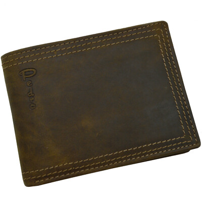 Portemonnaie Büffelleder dreifach Naht Herren Brieftasche Pedro + GESCHENKBEUTEL