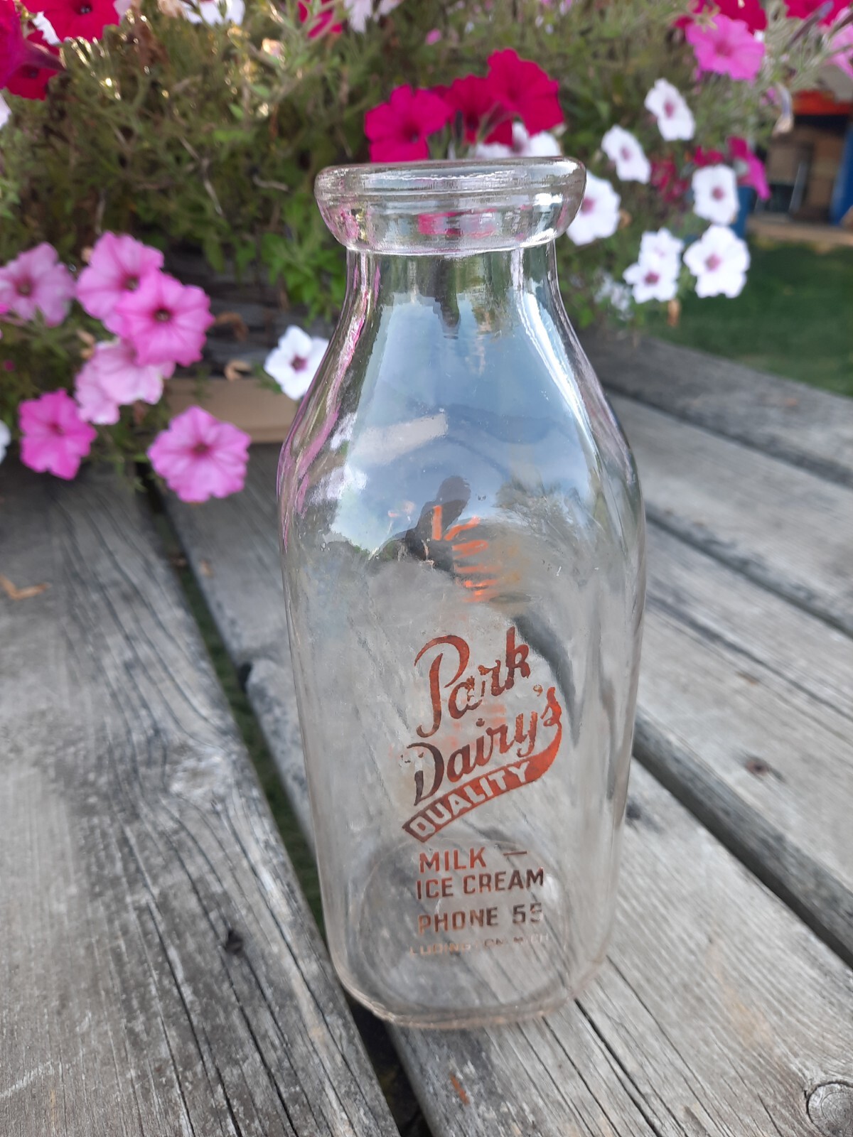 Rare Park Dairy Quart Milk Bottle Ludington Michigan MI Ph.55 eBay
