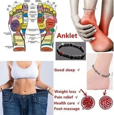 Magnetic Healing Therapy Anklet Hematite Stone Bracelet Weight Loss